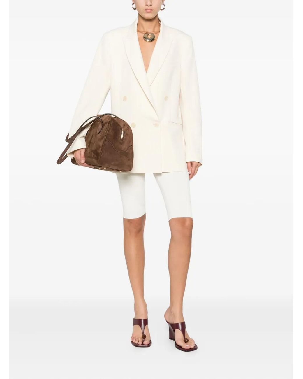 Patrizia Pepe White Double-Breasted Jacket