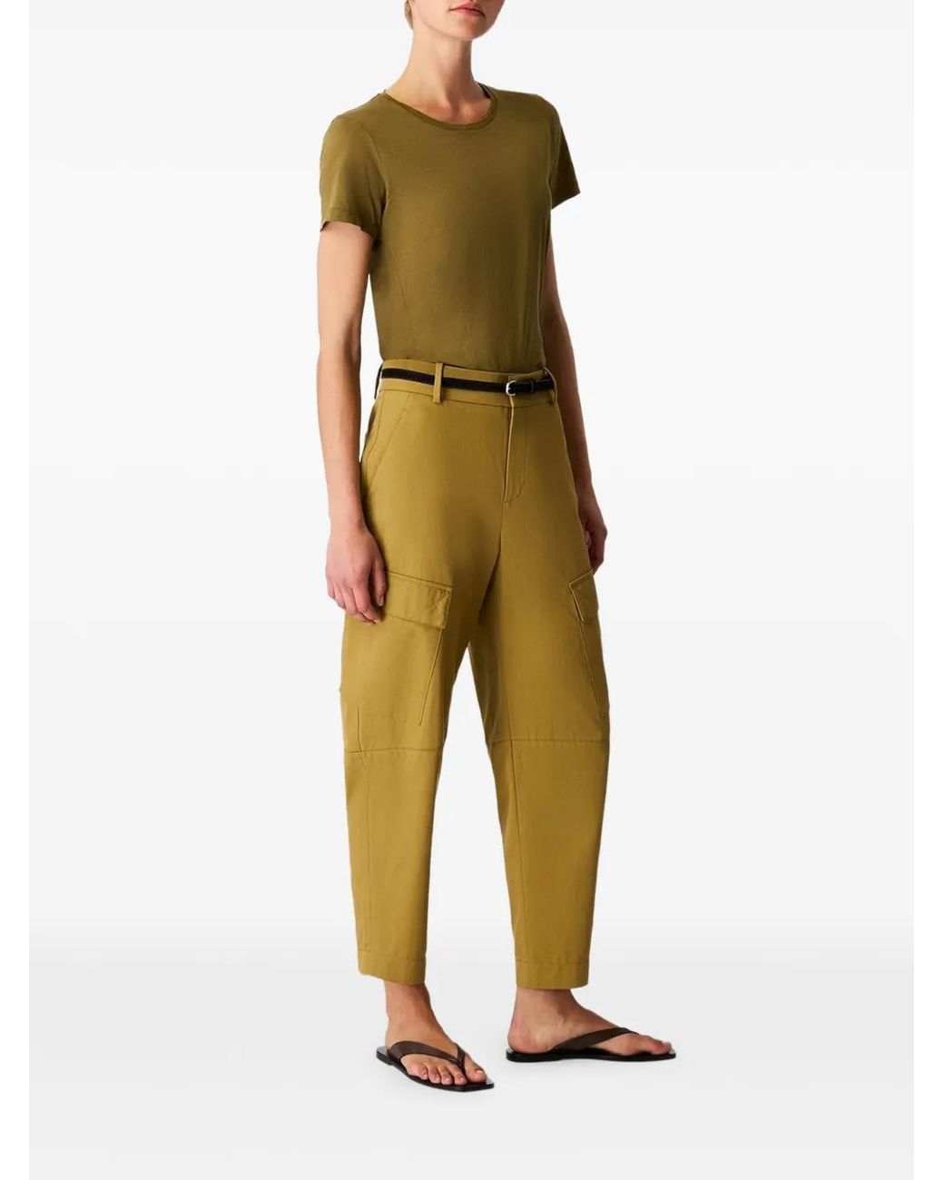 Another Tomorrow Natural Curved Cargo Pants