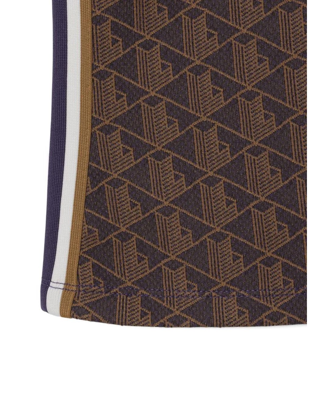Lacoste Brown Geometric-Pattern Polo Top