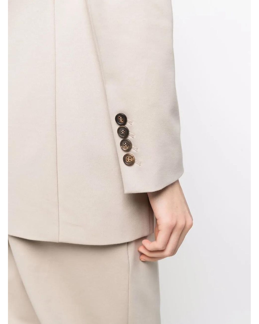 Brunello Cucinelli Natural Notched-Lapel Single-Breasted Blazer