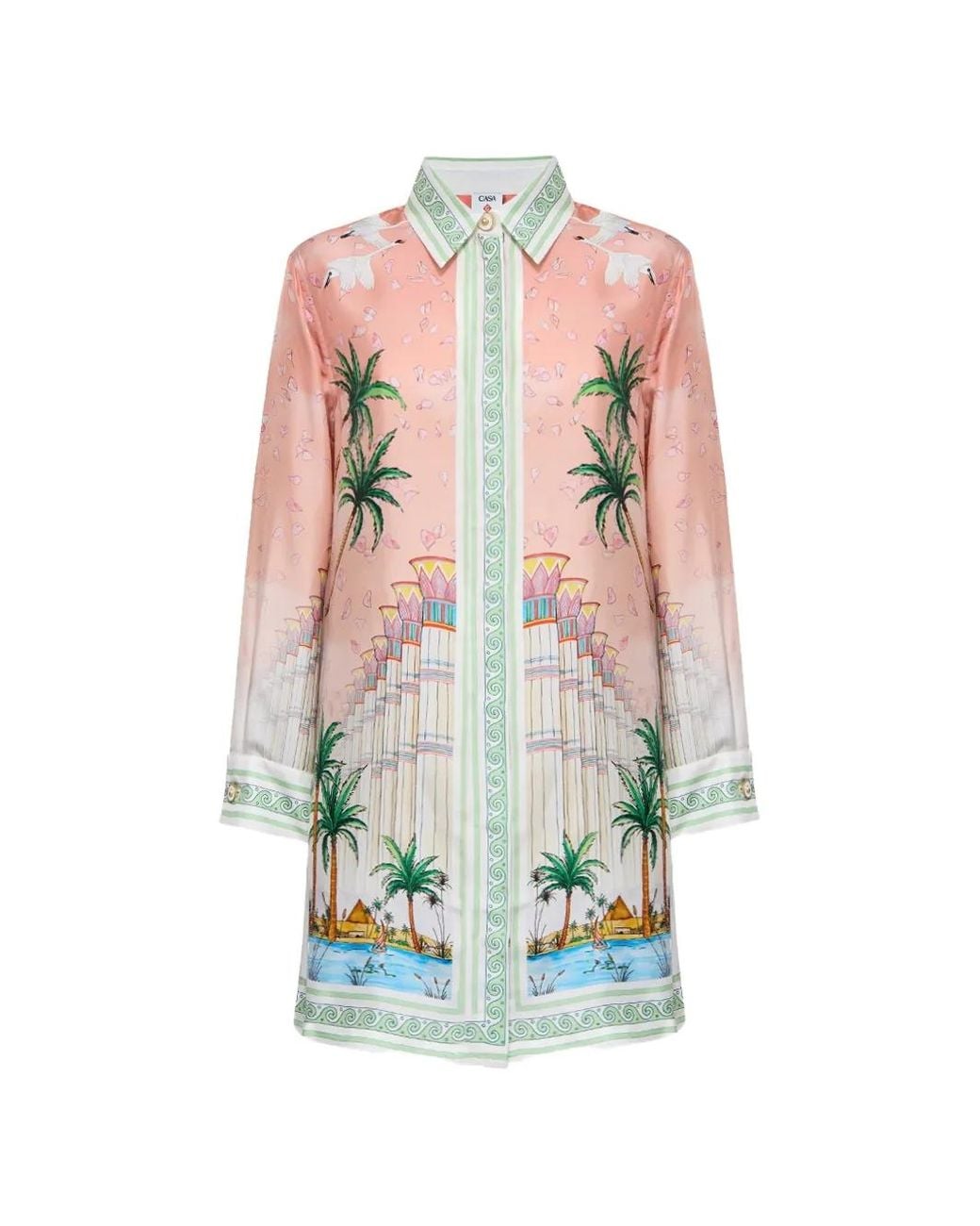Casablanca White Graphic-Print Mini Dress