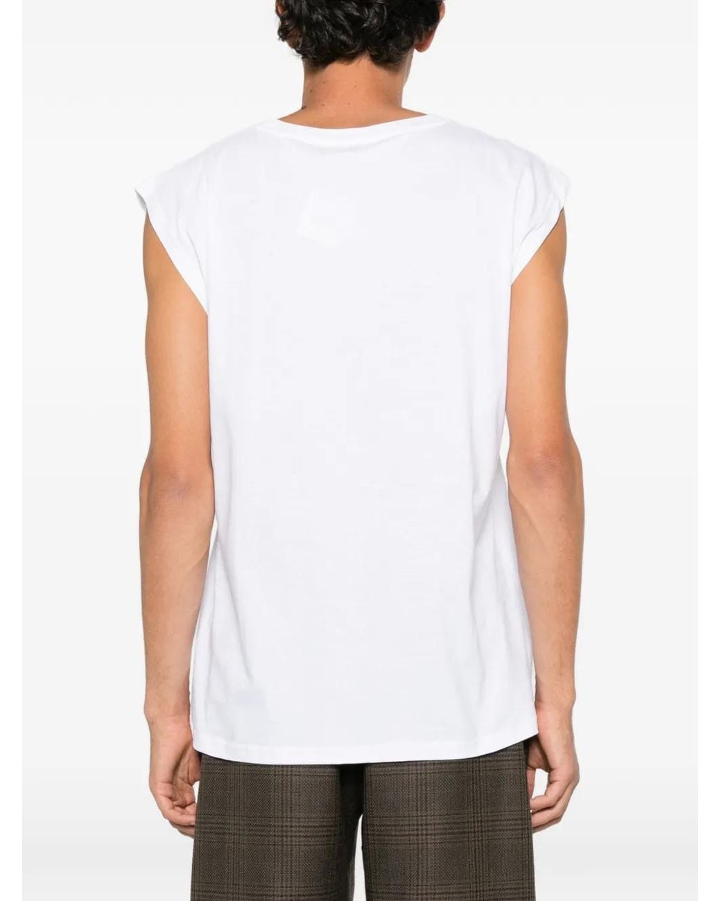 Moschino White Logo-Print T-Shirt for men