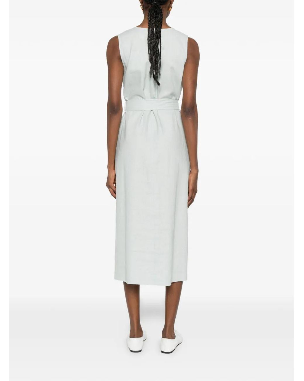 calvin klein white midi dress Calvin Klein Women's Sleeveless Pleated Midi Dress - Cream