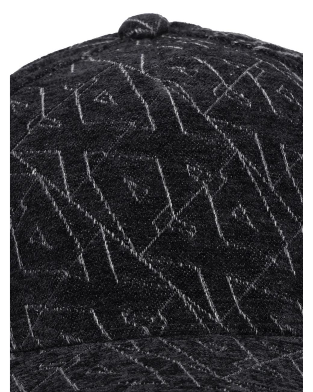 ARMANI EXCHANGE Black Logo-Pattern Baseball Cap for men