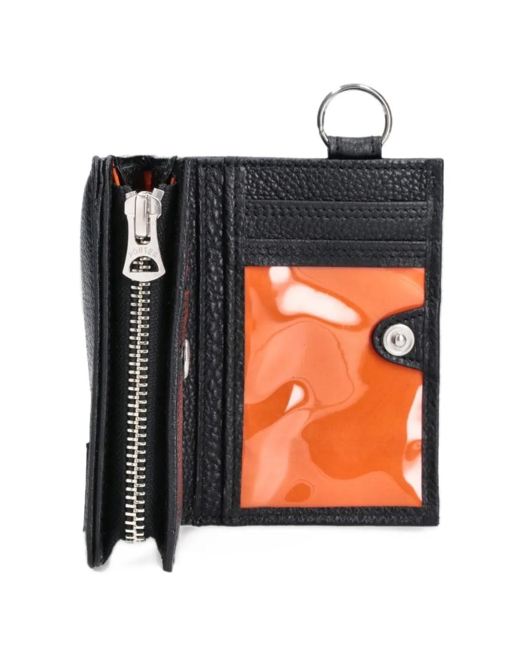 Porter-Yoshida and Co Black Portefeuille En Cuir À Patch Logo for men