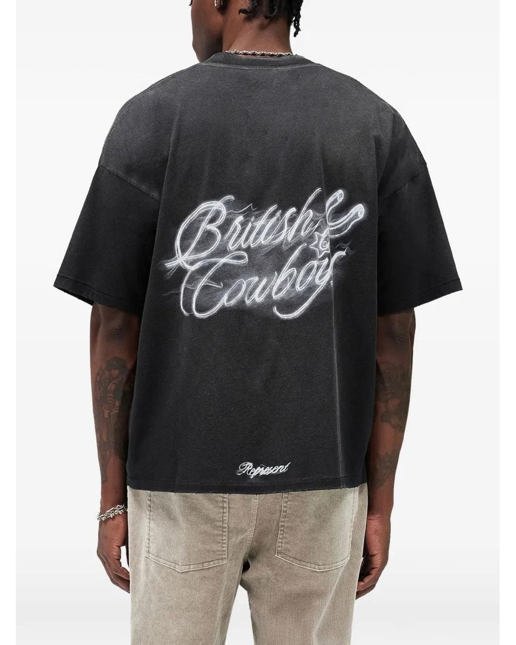 Represent Black T-Shirt British Cowboys for men