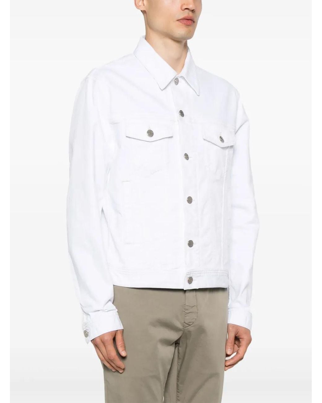 ジャケット・アウター JACOB COHEN white denim jacket swag y2k Jacob Cohen Denim Jacket in White for Men | Lyst