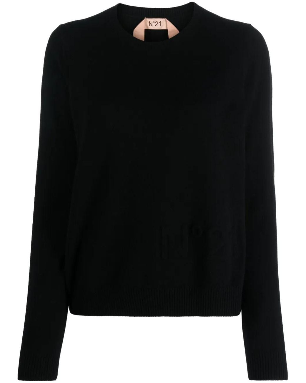 N°21 Black Logo-Patch Crew-Neck Jumper