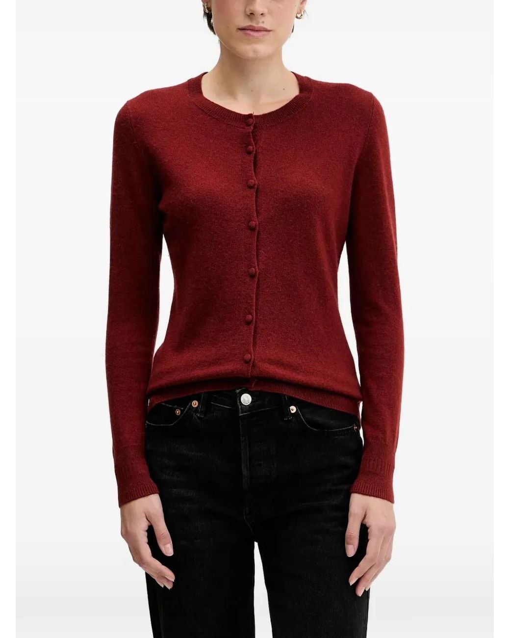 Sisley Red Buttoned Cardigan