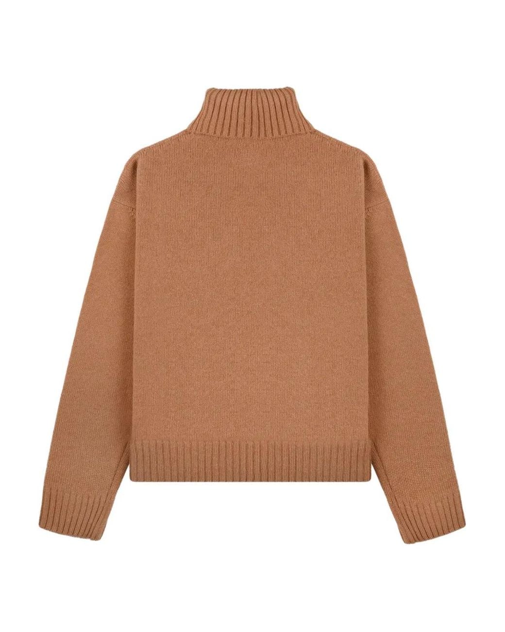 Sporty & Rich Natural Src Turtleneck Logo-Embroidered Sweater