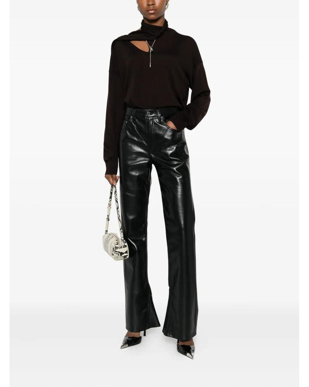 Agolde Black Five-Pocket Trousers