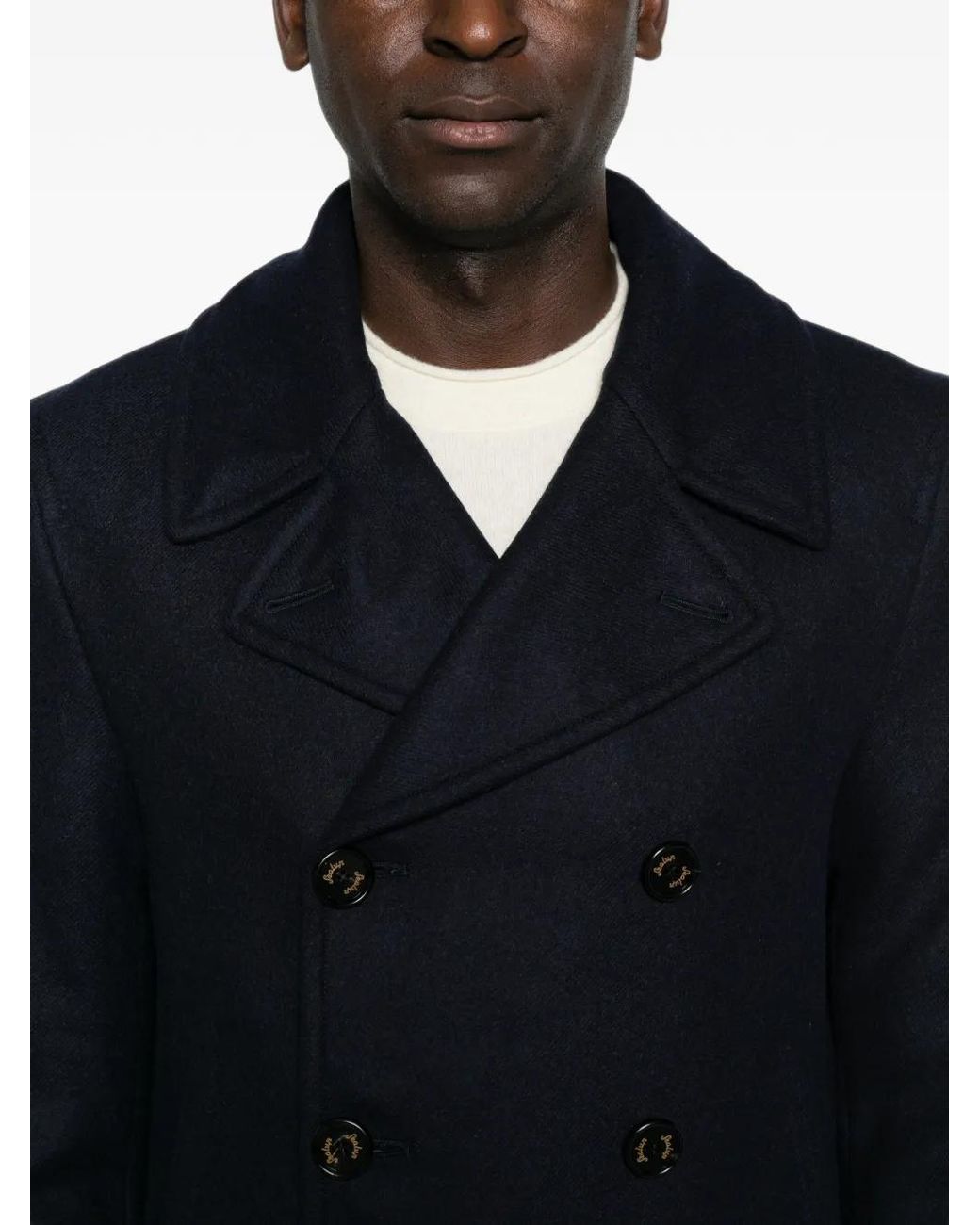 Sealup Blue Double-Breasted Button-Down Jacket for men