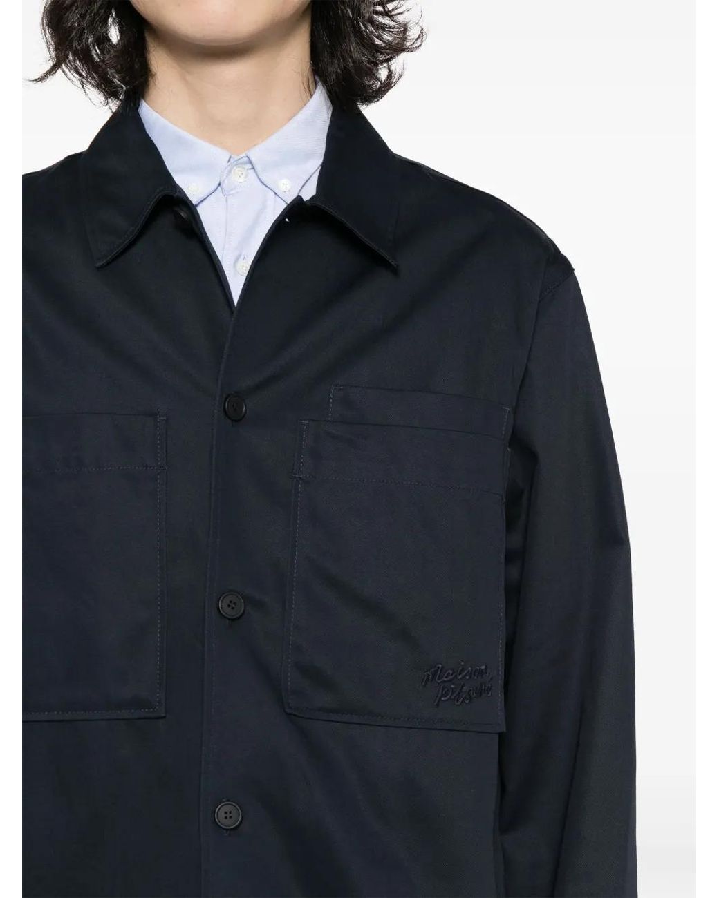 Maison Kitsuné Blue Cotton Shirt for men