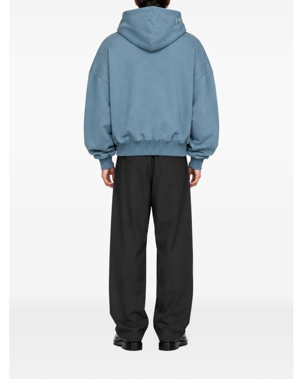House of Errors Blue Hoodie À Imprimé Œil Et Bords Côtelés for men