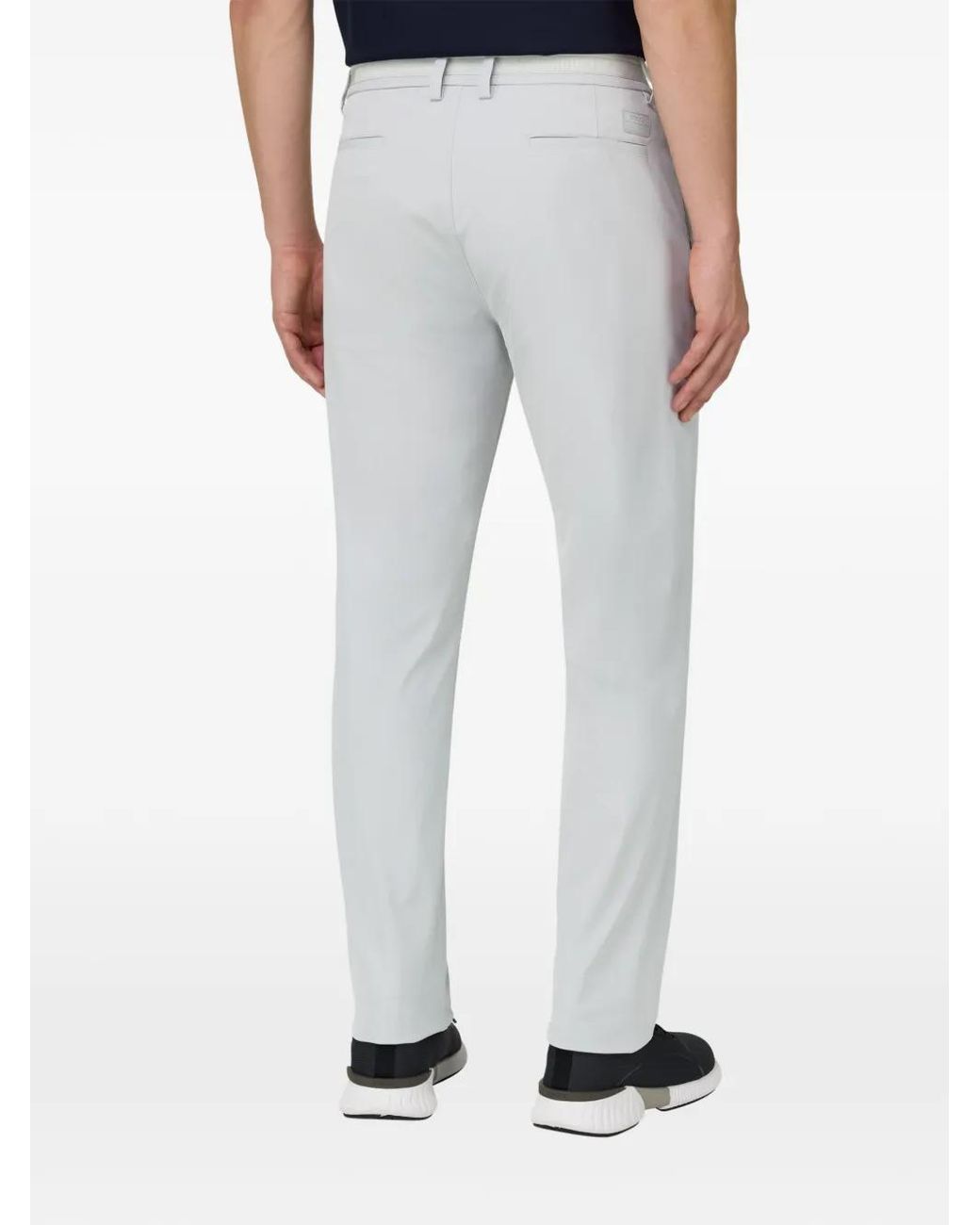 Boggi White Zip-Pocket Stretch Trousers for men