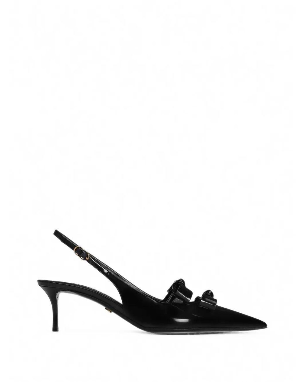 Dolce & Gabbana Black Slingback Calfskin Heeled Pumps