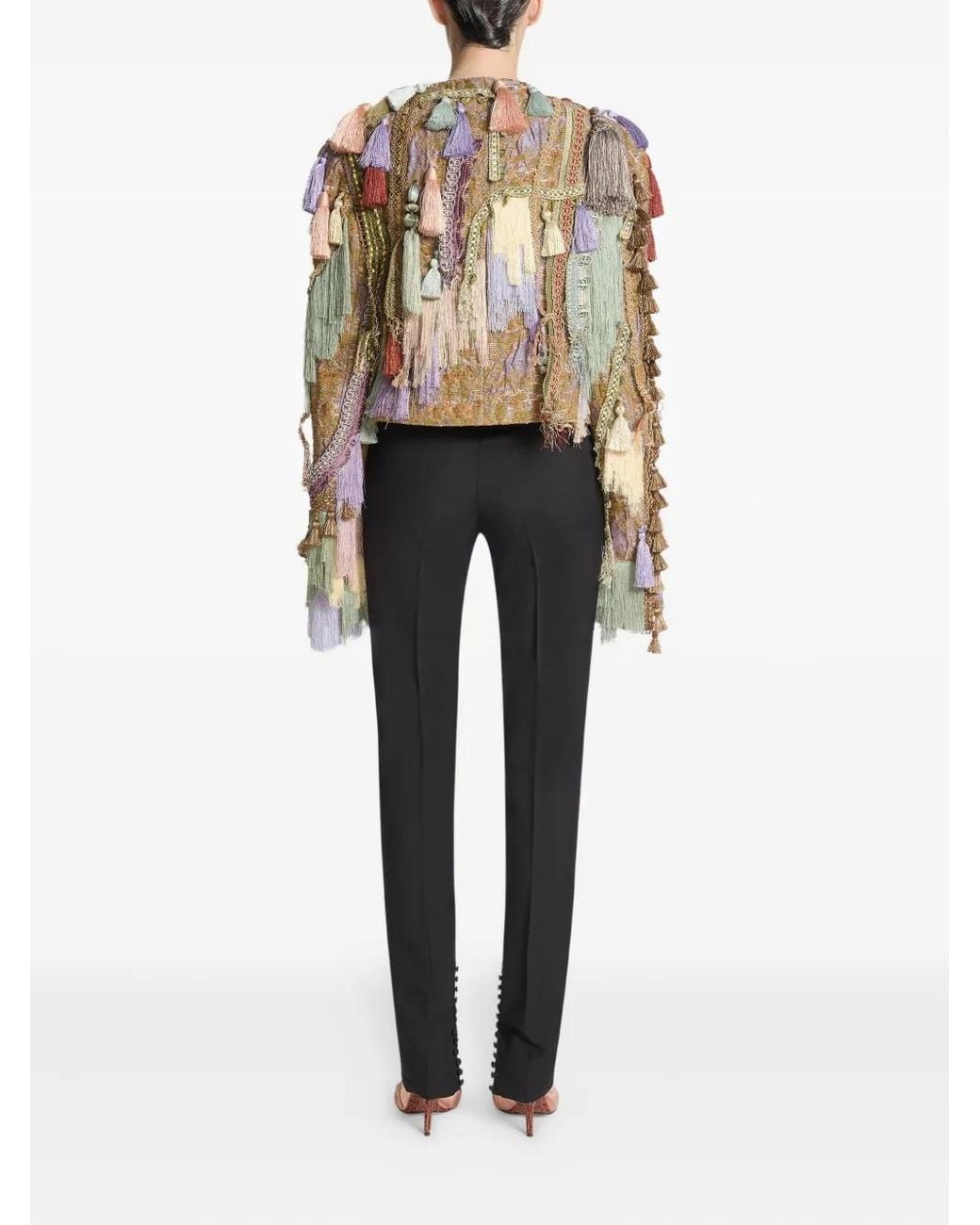 Dries Van Noten Tassel-Embellished Jacket in Metallic | Lyst