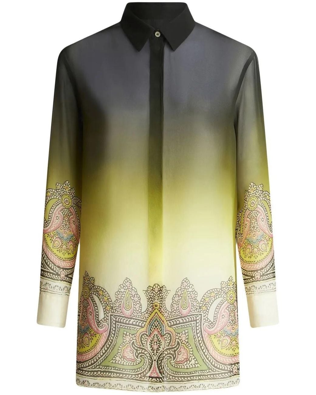Etro Gray Paisley-print Shirt