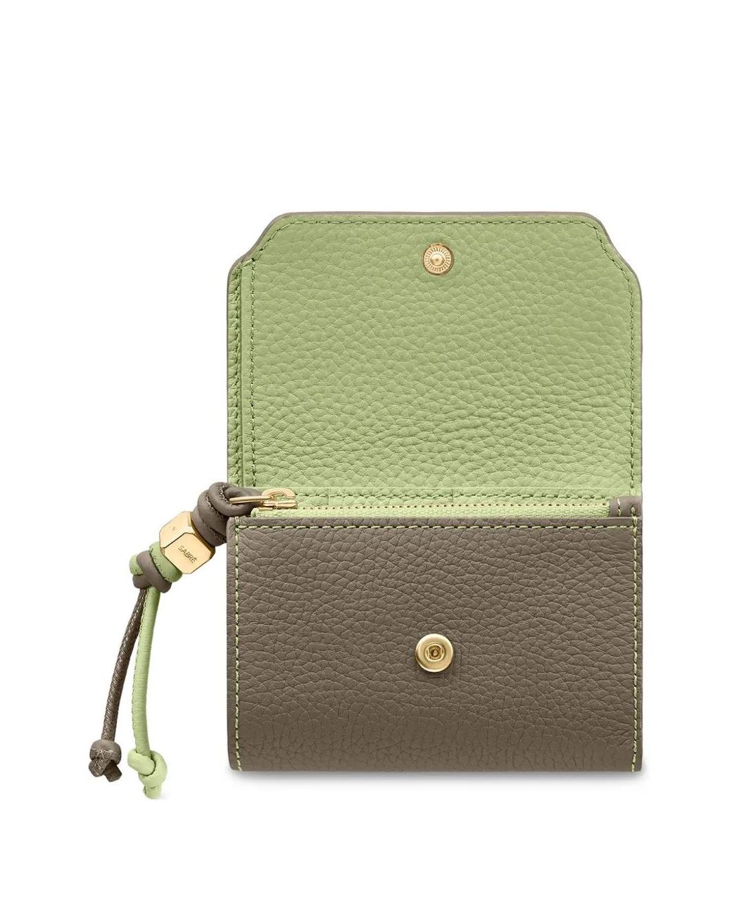 Maison De Sabre Gray Leather Trifold Wallet