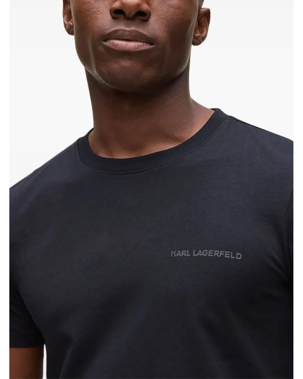 Karl Lagerfeld Black Logo-Print T-Shirt (Pack Of Two) for men