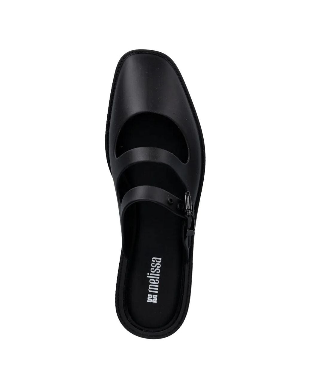 Melissa Black Anastasia Buckle-Fastening Cut-Out Slides