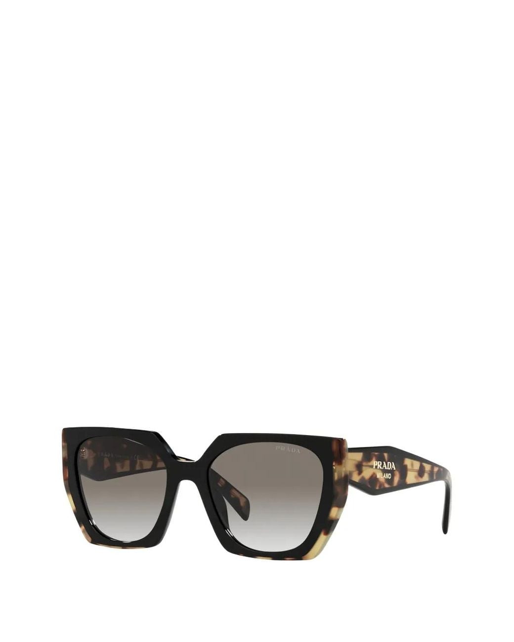 Prada Black Geometric-Frame Sunglasses