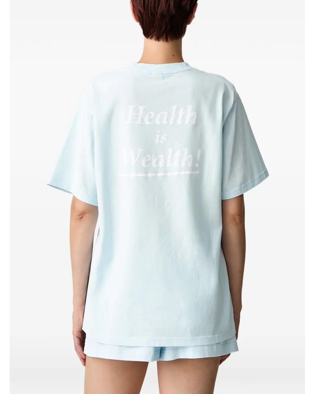 Sporty & Rich Blue Logo-Print T-Shirt