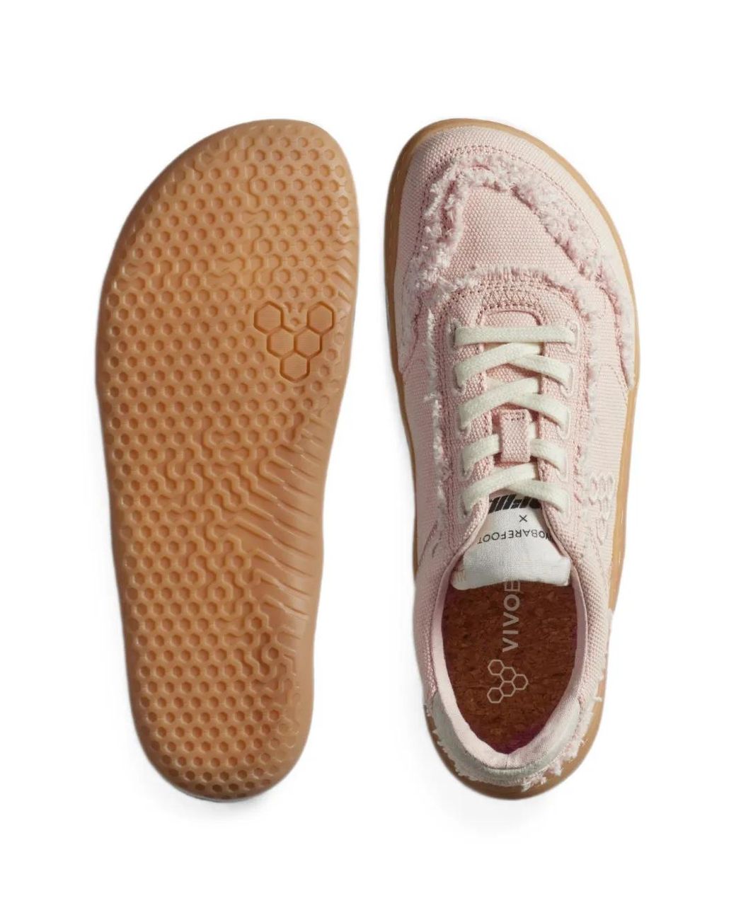Vivobarefoot Pink Gobi Frayed-Edge Sneakers