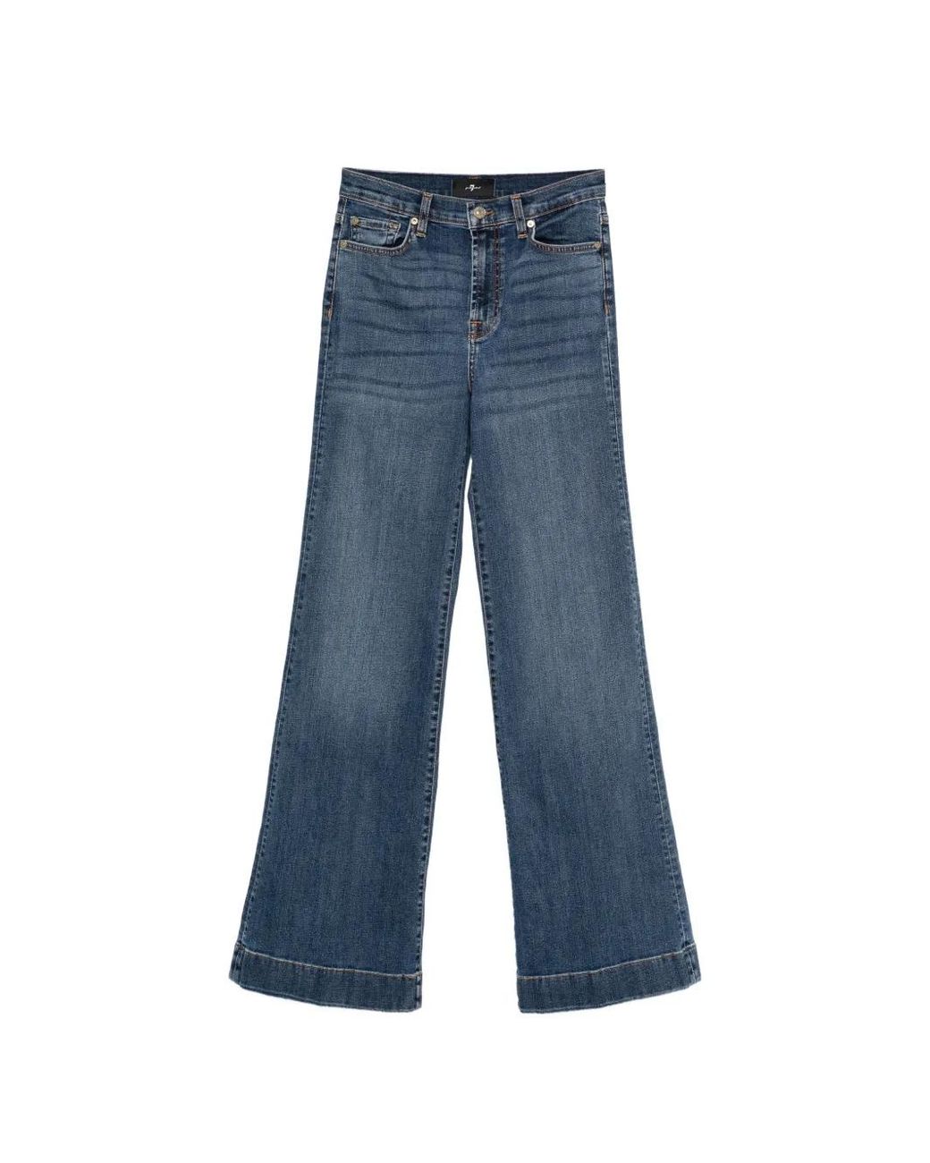 7 For All Mankind Blue Modern Dojo Tonal-Stitching Jeans
