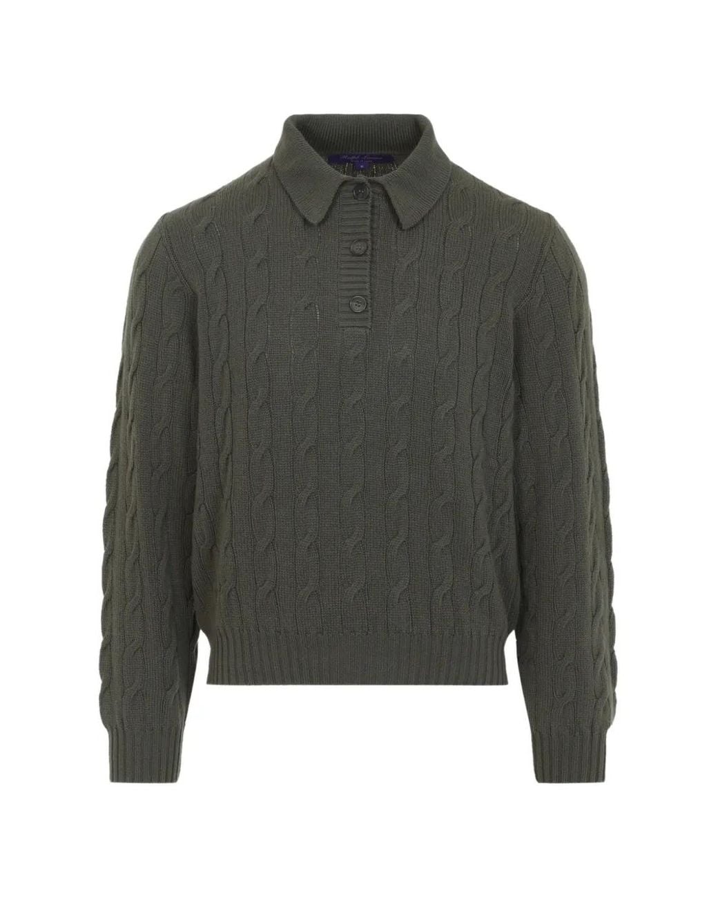 Ralph Lauren Green Cable-Knit Cashmere Sweater
