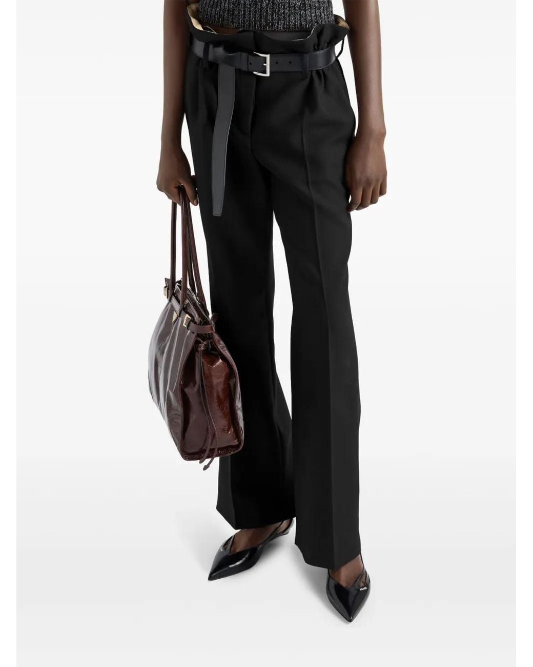 Prada Gabardine Broek in het Black