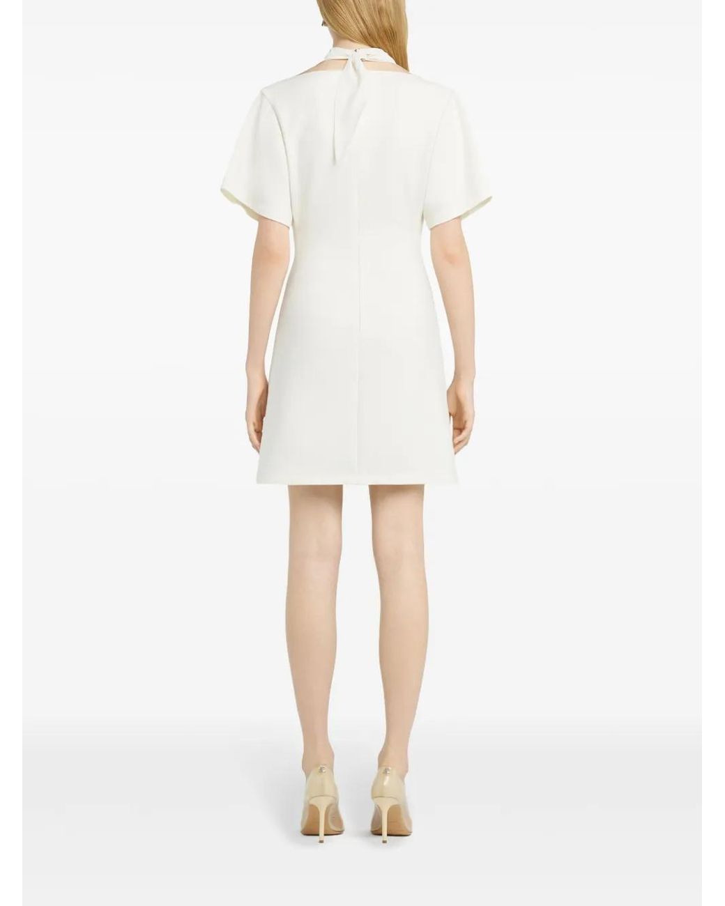 Courreges White High Neck A-Line Dress