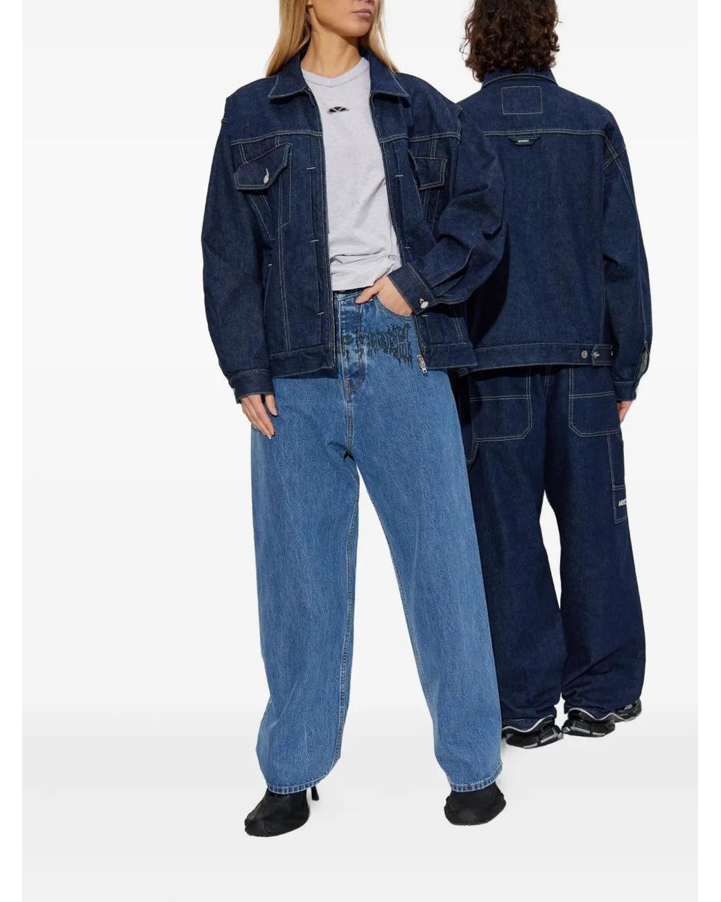 Vetements Blue Zip-Front Flap-Pocket Jacket
