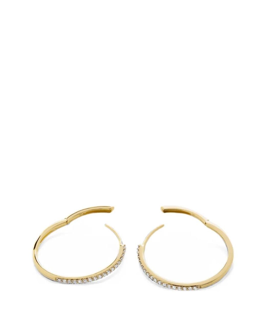 Monica Vinader Metallic Pavé Diamond Medium Hoop Earrings