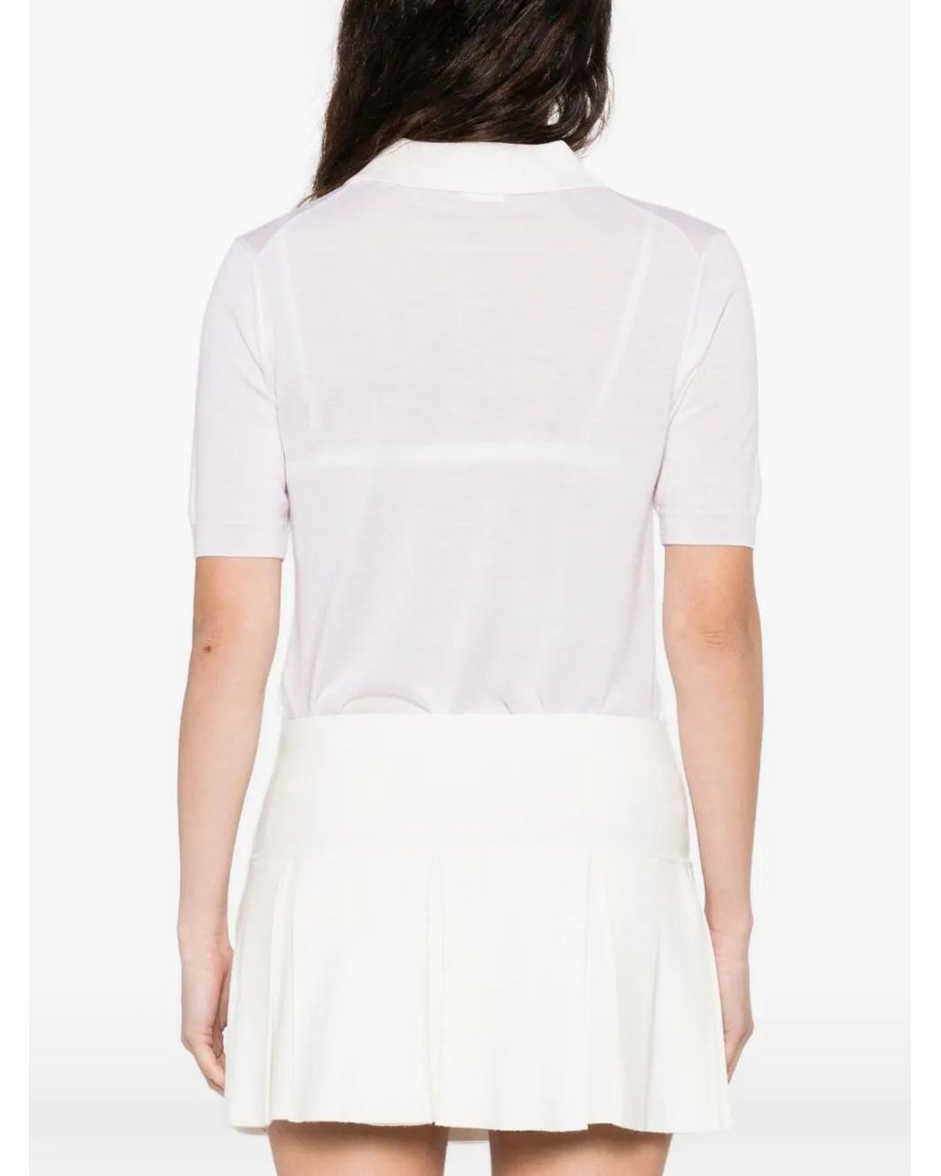 P.A.R.O.S.H. White Pleated Mini Skirt