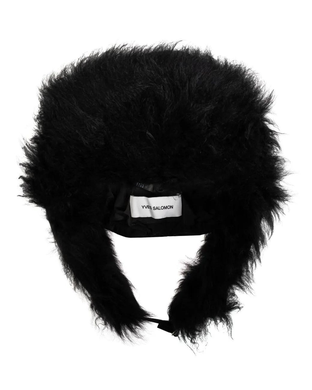 Yves Salomon Black Fur-Trim Ear Hat