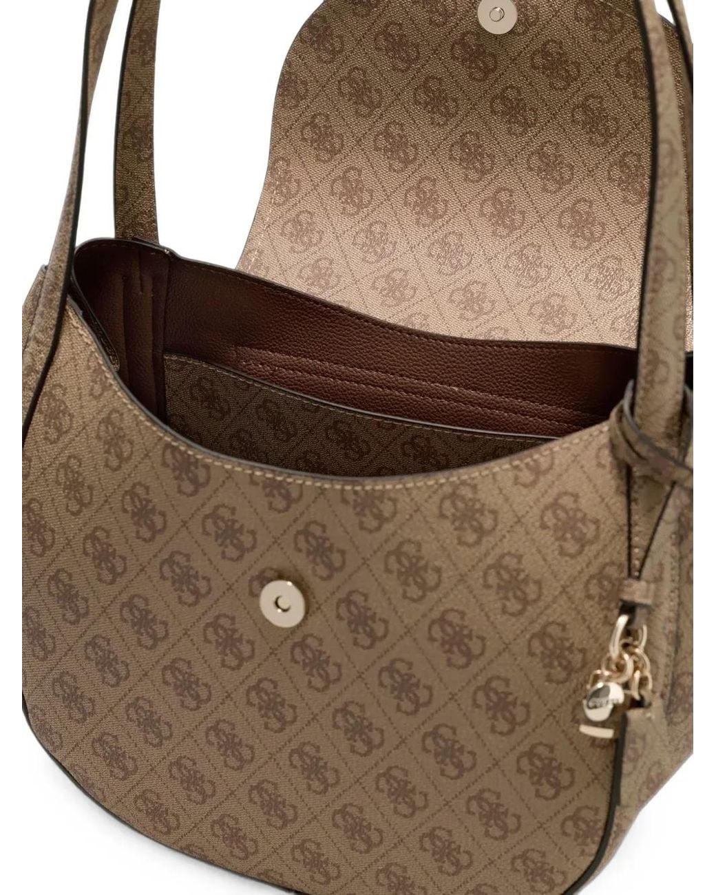 Guess Gray Coleen Monogram-Print Shoulder Bag