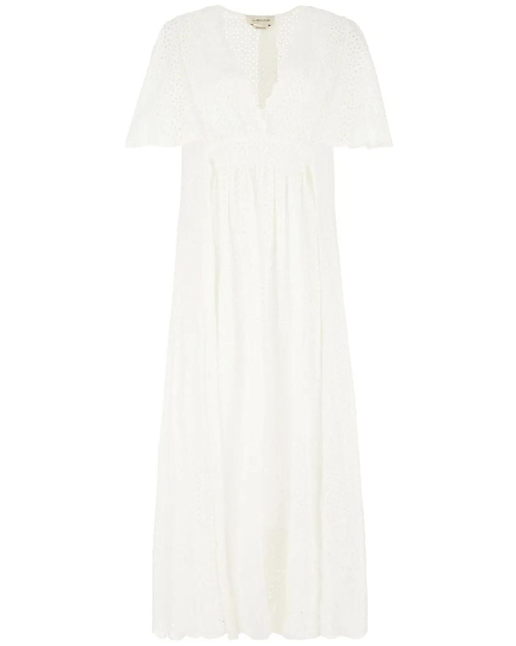 Anna Molinari White Short-Sleeved Dress
