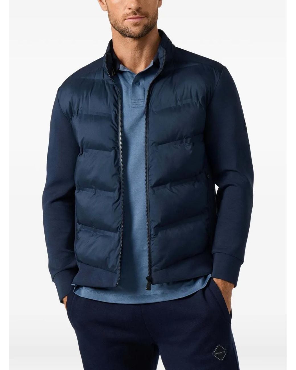 Hackett Blue Padded-Front Jacket for men