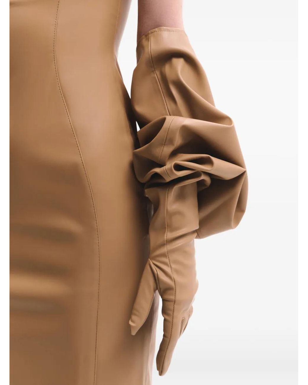 Lika Brown Draped Long Glove