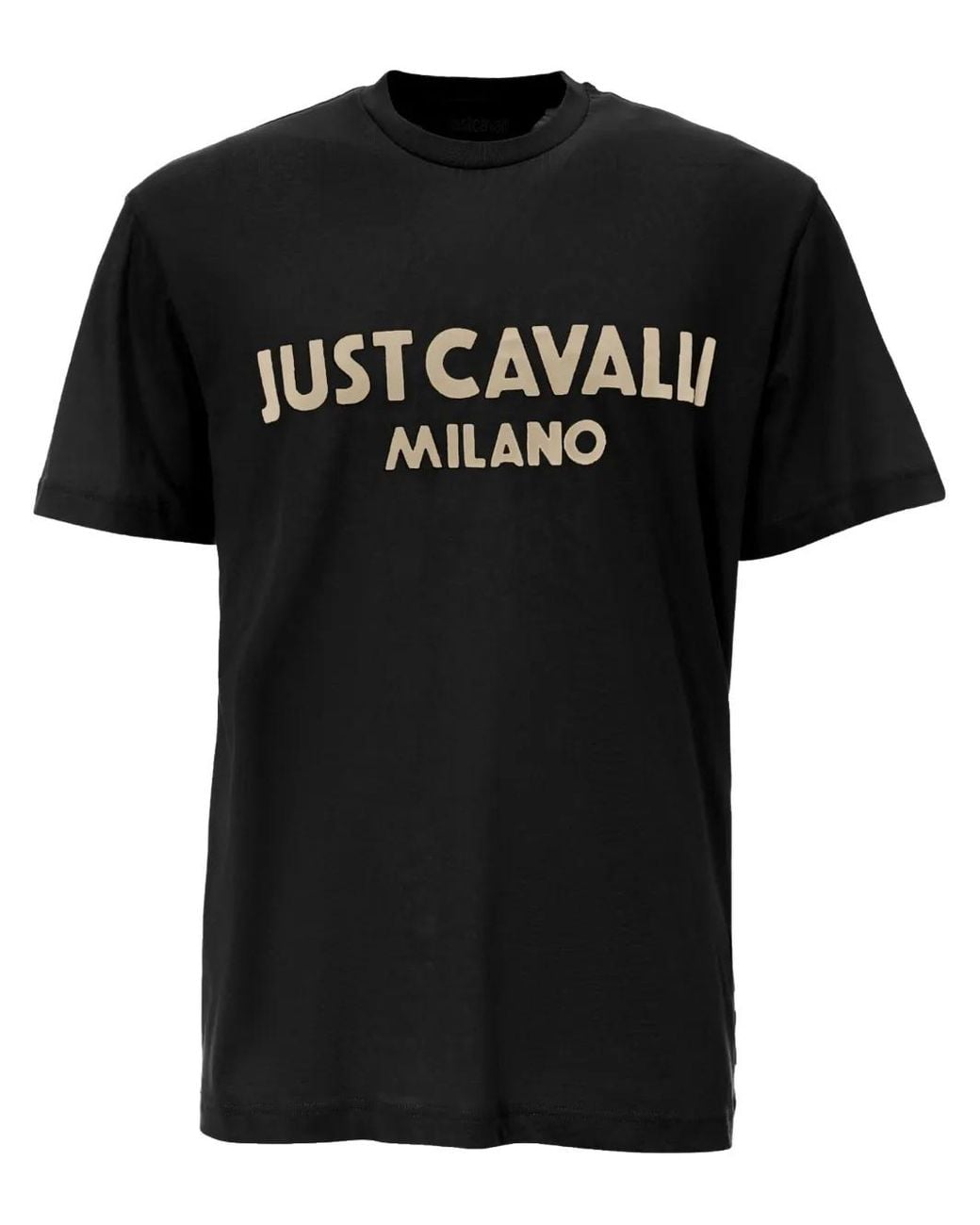 Just Cavalli Black Logo-Print T-Shirt for men
