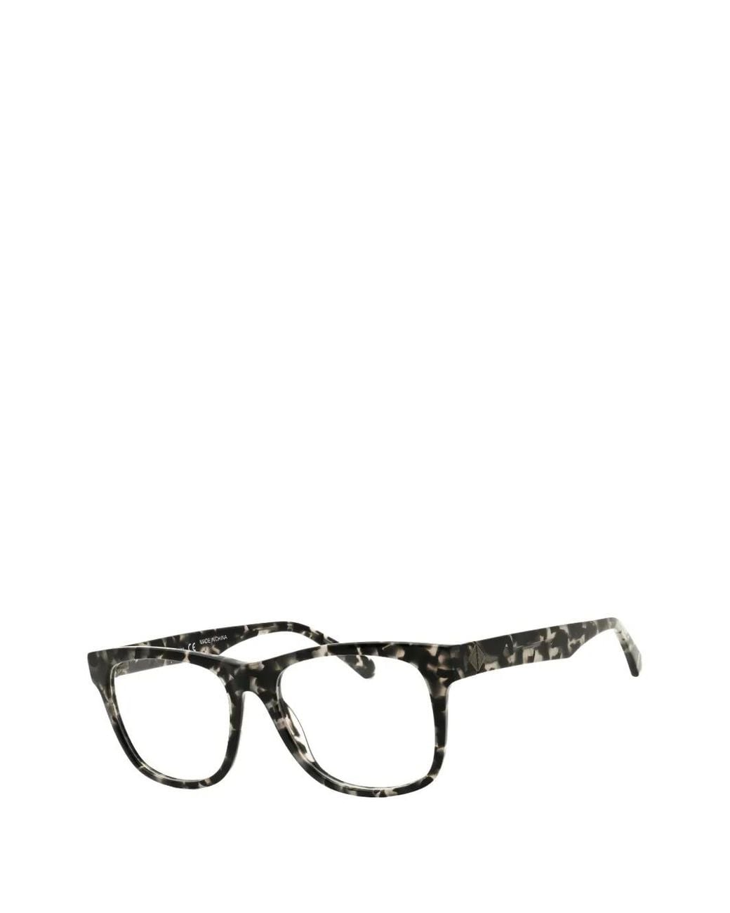 Gant Black Tortoiseshell-Effect Rectangle-Frame Glasses for men
