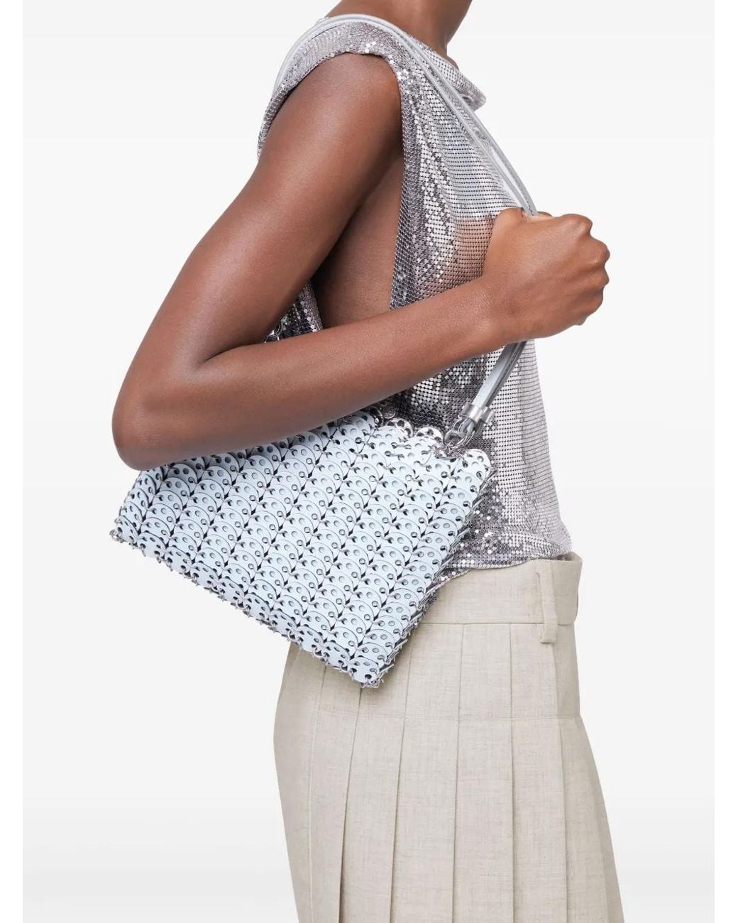 Rabanne White 1969 Flip Shoulder Bag