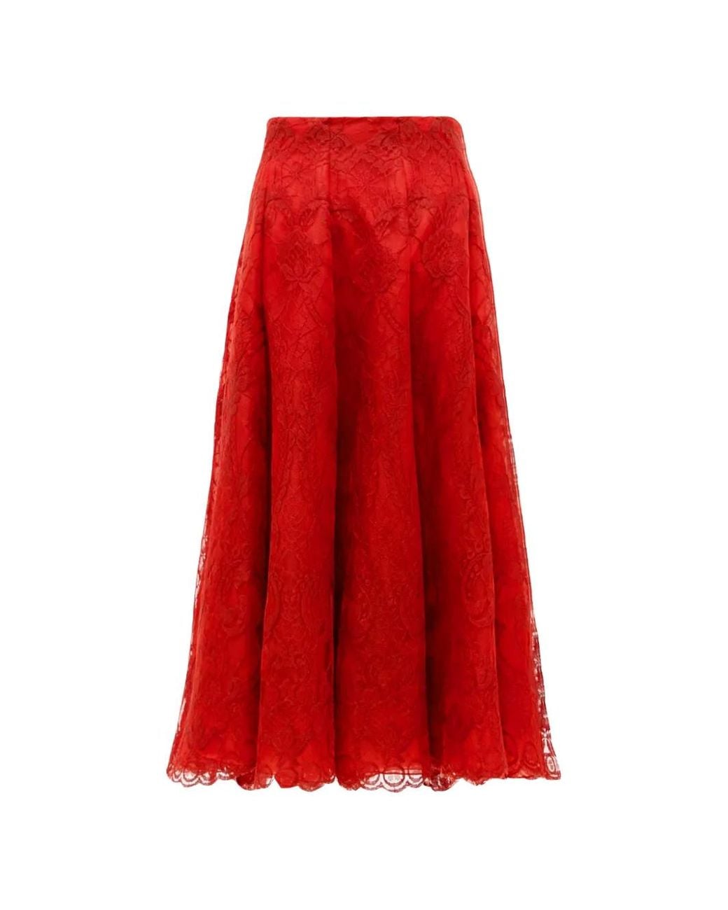 Gemy Maalouf Flared Lace Skirt