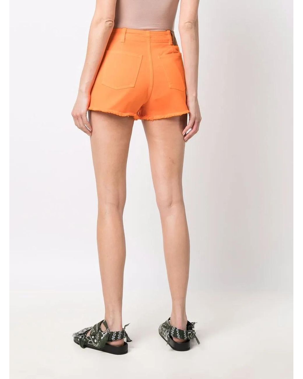 KENZO Orange Raw-edge Shorts