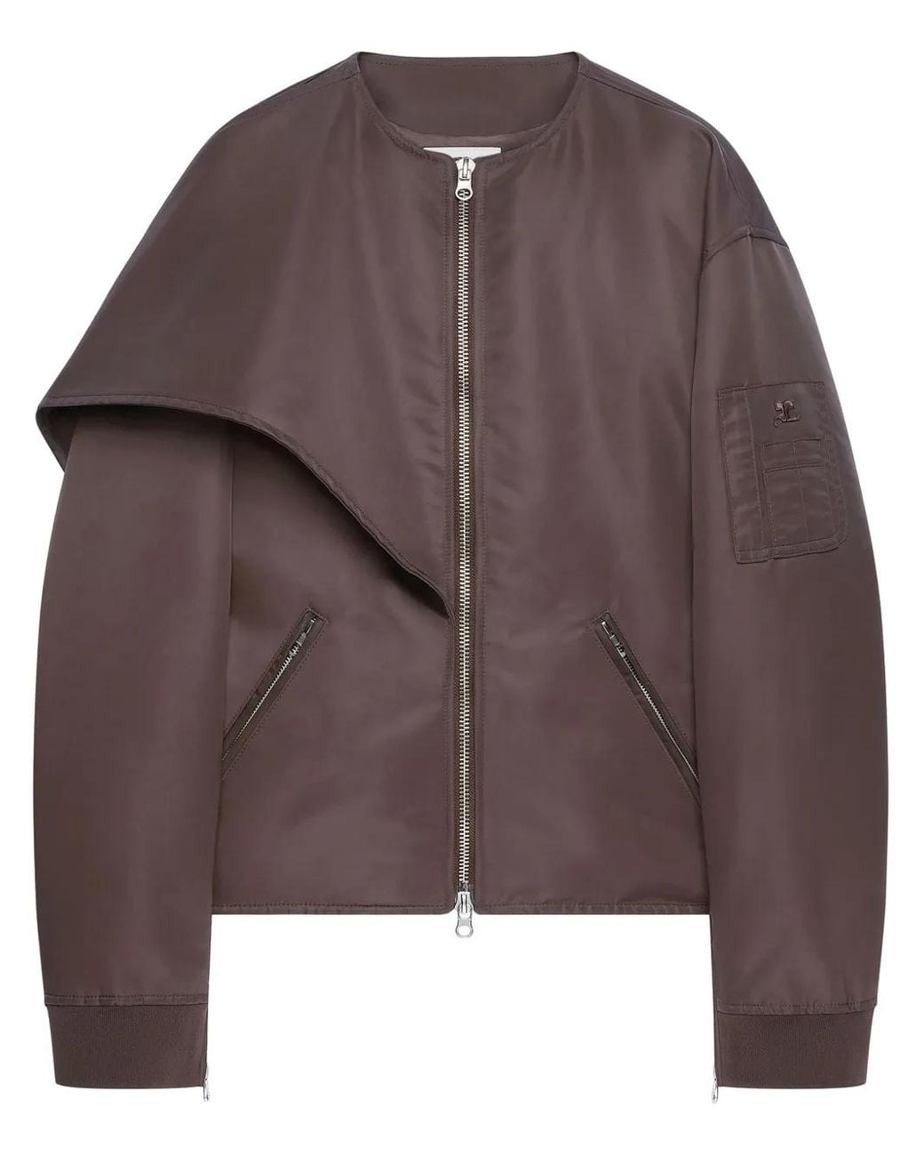 Courreges Brown Nylon Knot Bomber Jacket