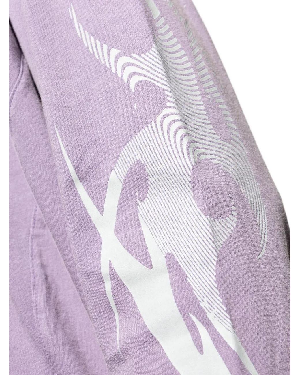 Adidas Purple Long-Sleeve Graphic-Print T-Shirt for men