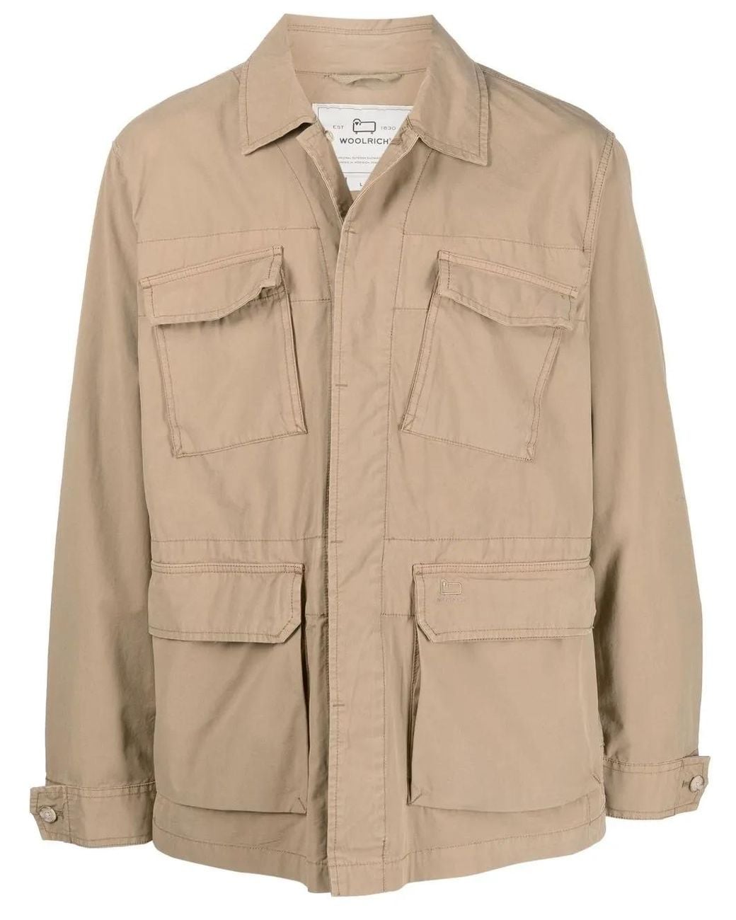 Woolrich Natural Crew Field Cotton Jacket for men