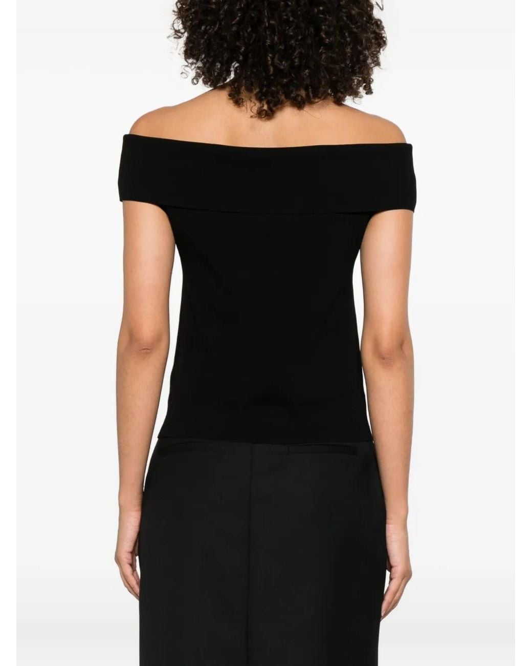 Anine Bing Black Off-Shoulder Top