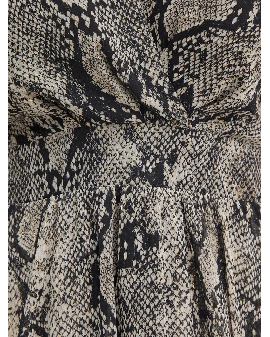 Morgan Gray Snake-Print Wrap-Style Mini Dress